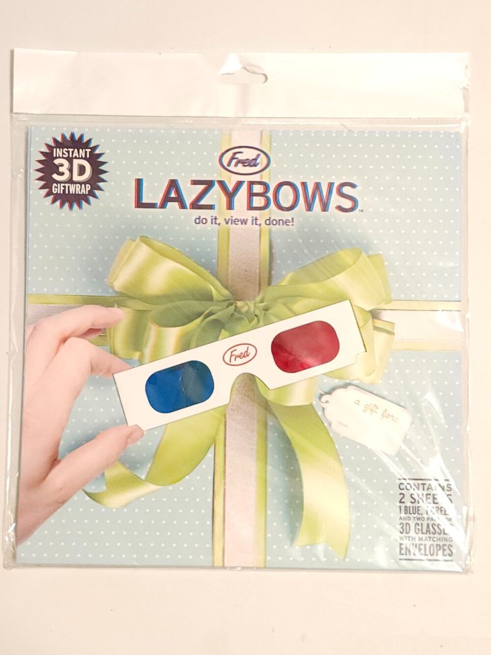 FRED Lazy Bows Wrapping Paper BNIP Instant 3D Wrapping Paper